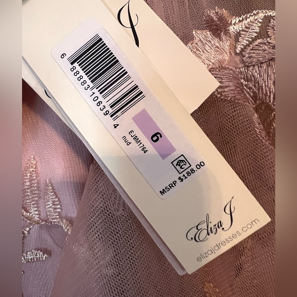 Eliza J floral sheer dress wedding 6 pink rosegold - Picture 6 of 7